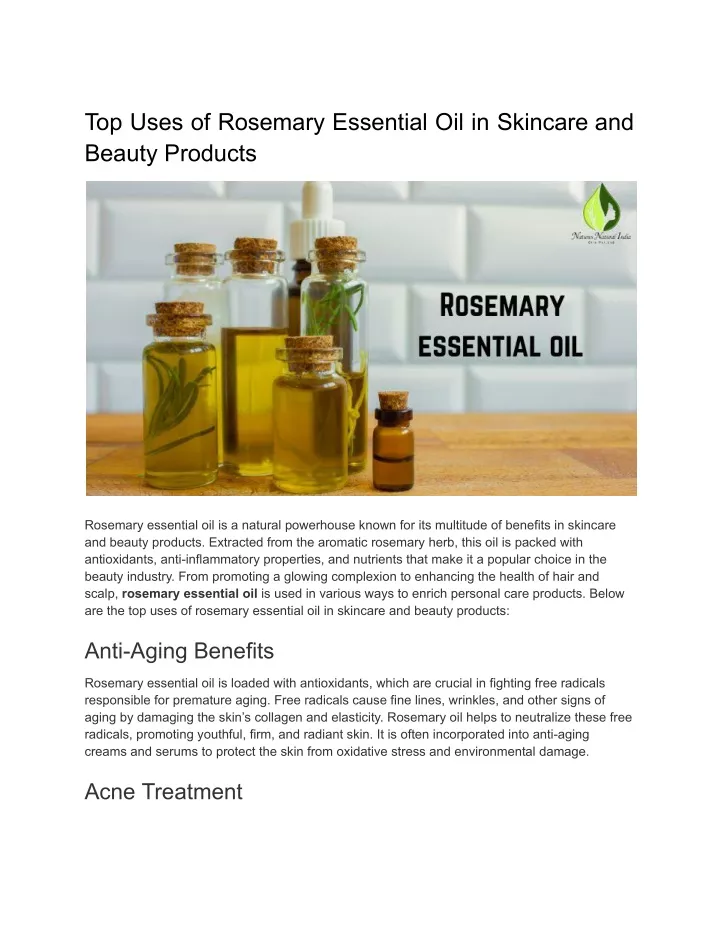 top uses of rosemary essential oil in skincare