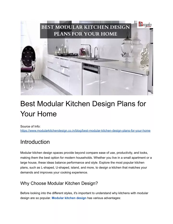 best modular kitchen design plans for your home