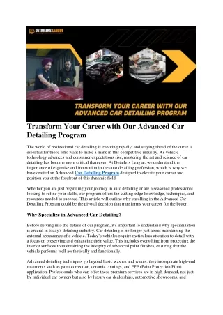 transform your career with our advanced