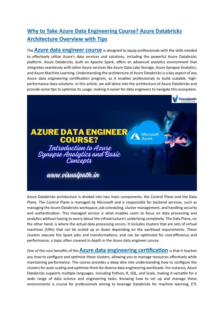 why to take azure data engineering course azure