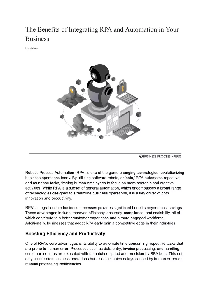 the benefits of integrating rpa and automation