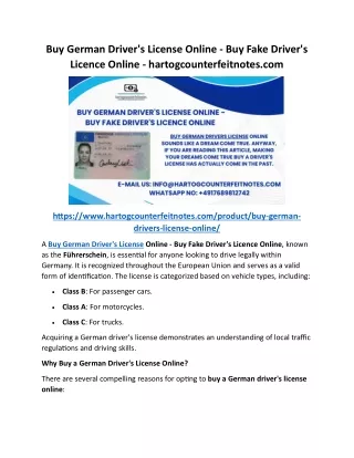 Buy German Drivers License Online - hartogcounterfeitnotes