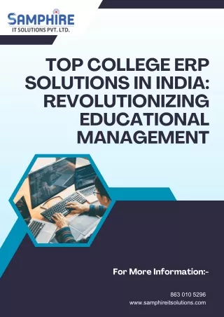 Top College ERP Solutions in India Revolutionizing Educational Management