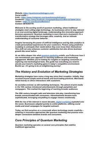 The Basics of Quantum Marketing What Every Business Should Know