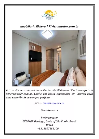 Imobiliária Riviera  Rivieramaster.com.br