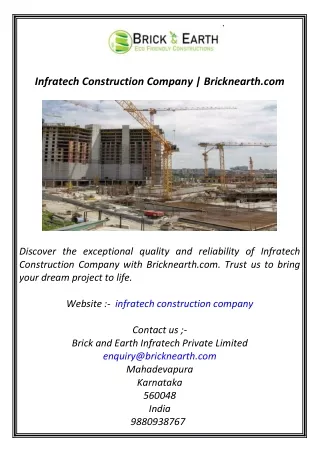 Infratech Construction Company  Bricknearth.com