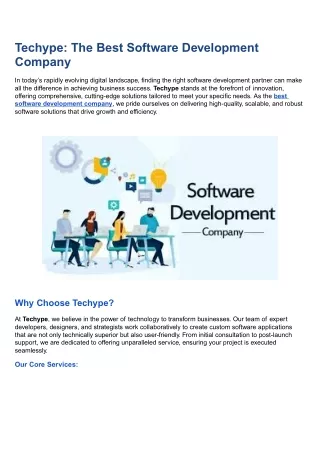 Techype: The Best Software Development Company