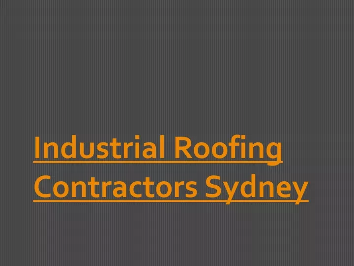 industrial roofing contractors sydney