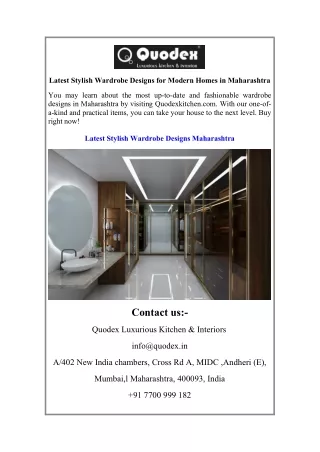 Latest Stylish Wardrobe Designs for Modern Homes in Maharashtra