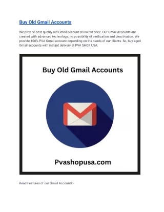 5 Best sites to Buy Gmail Accounts (PVA & Aged)