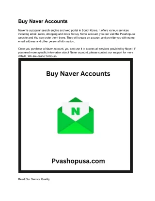Buy Naver Accounts - 100% Emailmail & Number Verified