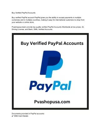 Buy Verified PayPal Accounts in 2024