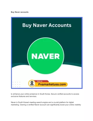 Buy Naver accounts  in pvamarketusa