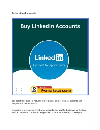 Buying LinkedIn accounts in pvamarketusa