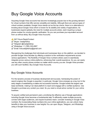 Buy Google Voice Accounts