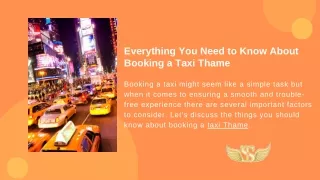 Everything You Need to Know About Booking a Taxi Thame