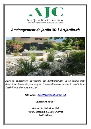 Aménagement de jardin 3D  Artjardin.ch