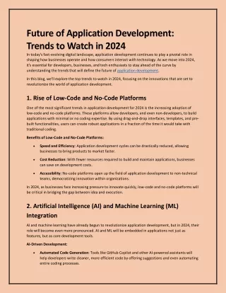 Future of Application Development Trends to Watch in 2024