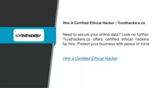 Hire A Certified Ethical Hacker  Trusthackers.co
