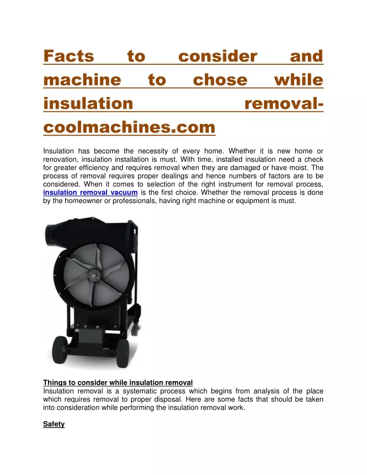 facts machine insulation coolmachines