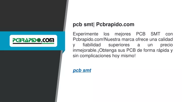 pcb smt pcbrapido com experimente los mejores