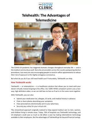 Telehealth The Advantages of Telemedicine