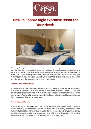 How to choose right executive room for your needs