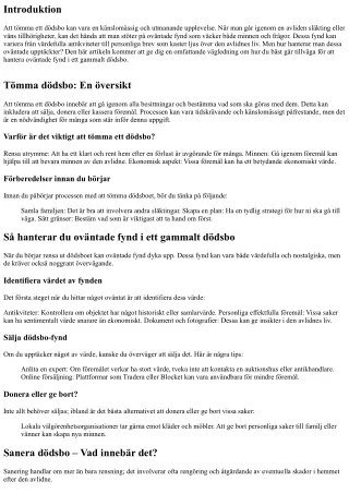 Så hanterar du oväntade fynd i ett gammalt dödsbo