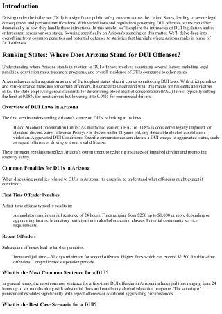 Ranking States: Where Does Arizona Stand for DUI Offenses?