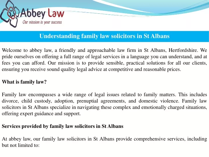 understanding family law solicitors in st albans