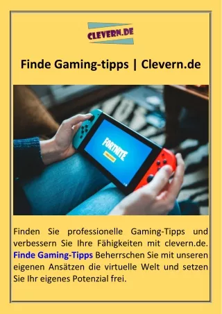 finde gaming tipps clevern de