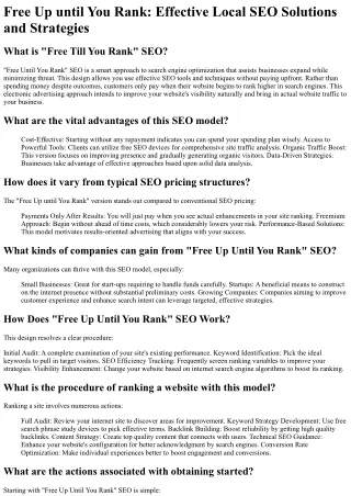 Free Until You Rank SEO