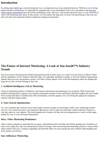 The Future of Internet Marketing: A Look at San Jose’s Industry Trends