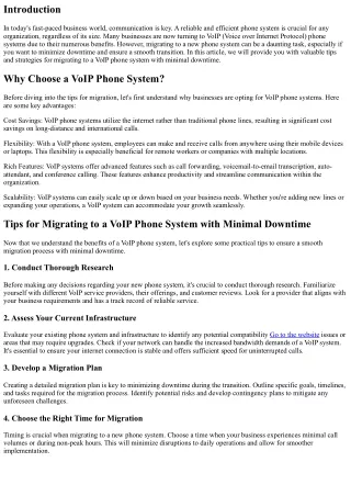 Tips for Migrating to a VoIP Phone System with Minimal Downtime
