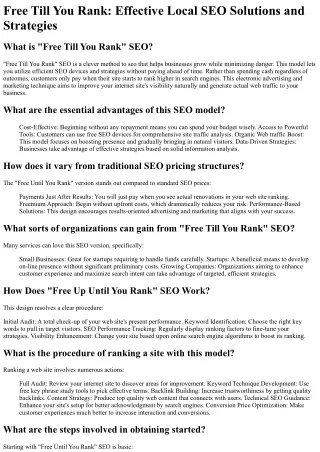 Free Until You Rank SEO