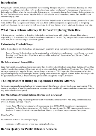 “What Can a Defense Attorney Do for You? Exploring Their Role”