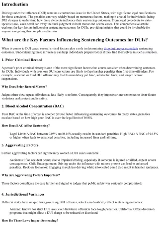 Key Factors Influencing Sentencing Outcomes for DUIs