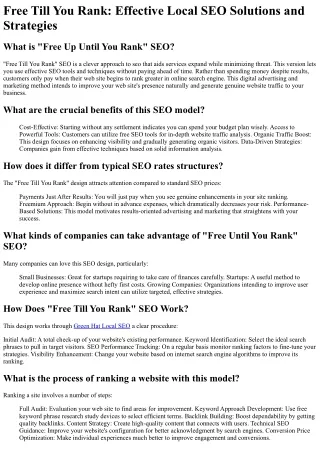 Free Until You Rank SEO