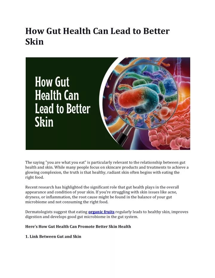 how gut health can lead to better skin