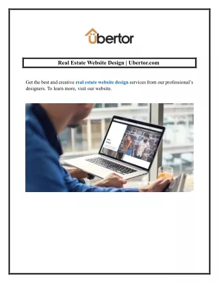 real estate website design ubertor com
