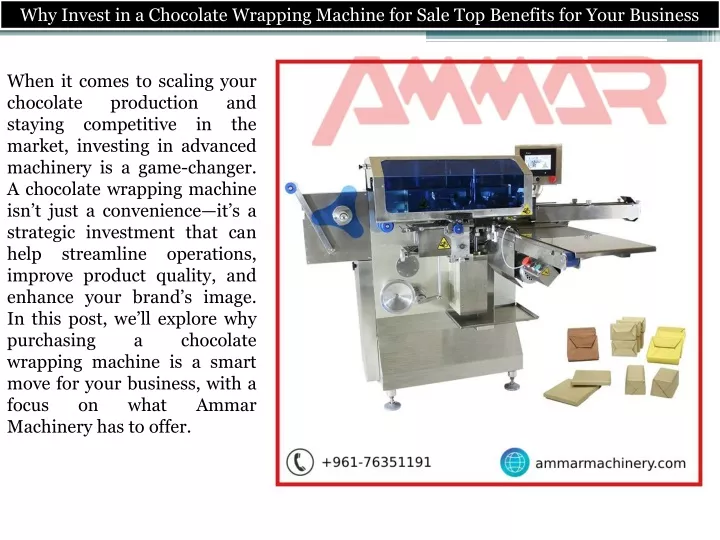 why invest in a chocolate wrapping machine