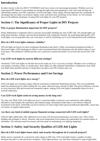 Discover the Benefits of LED Work Lights for Your Do It Yourself Projects