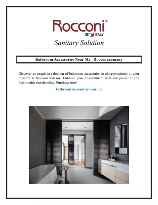 Bathroom Accessories Near Me  Rocconi.com.my