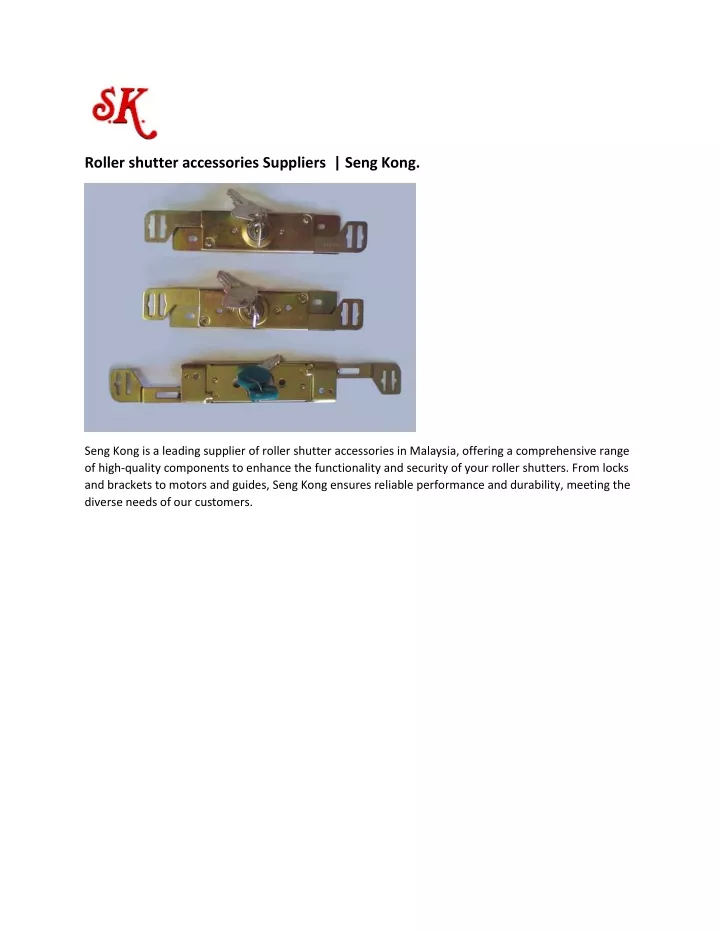 roller shutter accessories suppliers seng kong