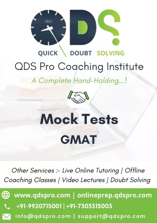 QDS Pro GMAT Mock Tests Prospectus