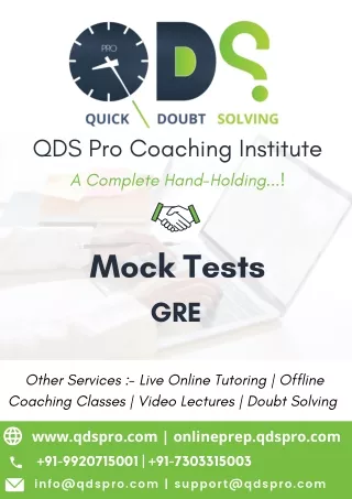 QDS Pro GRE Mock Tests Prospectus