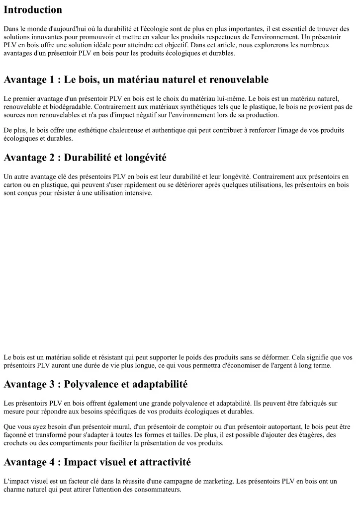 PPT - Les avantages d'un présentoir PLV en bois pour les produits ...