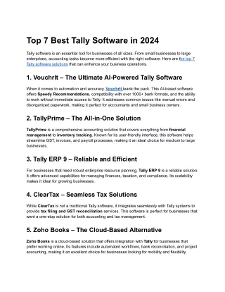 Top 7 Best Tally Software in 2024