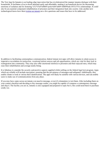 the text app for inmates is an leading edge