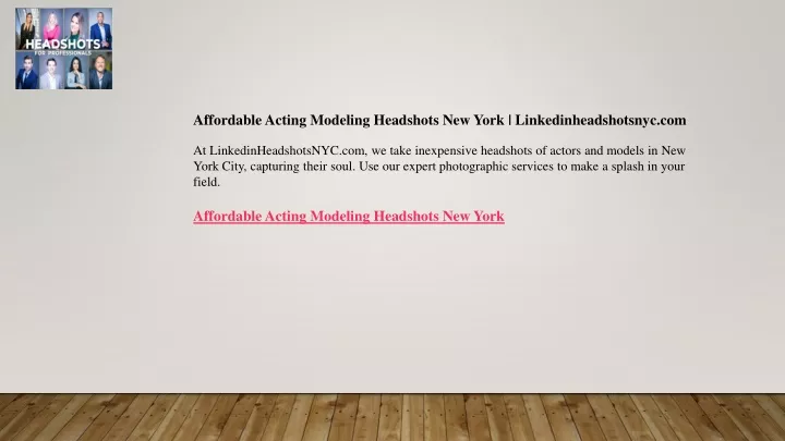 affordable acting modeling headshots new york